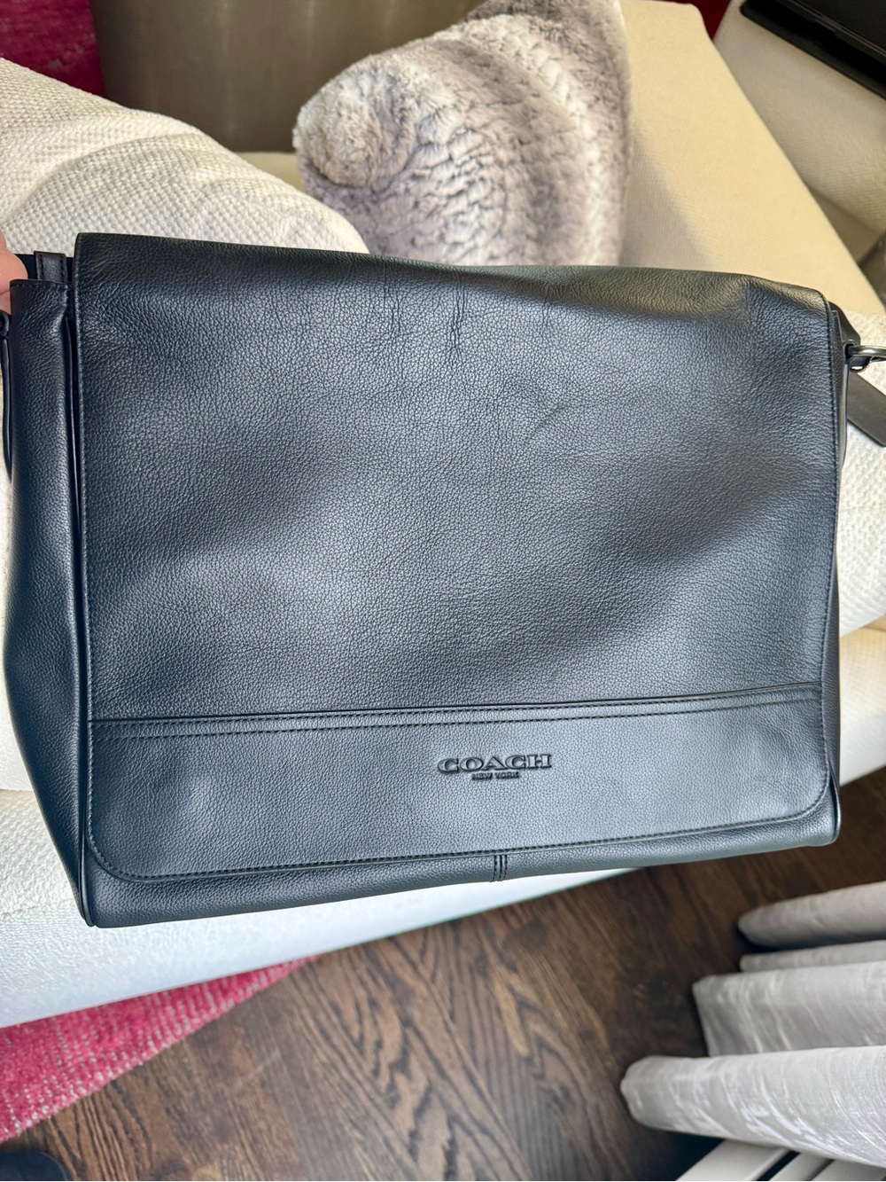 Coach Black Leather Messenger Bag